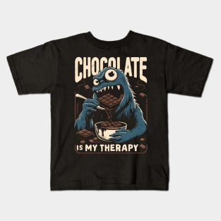 Chocolate lover therapy monster Kids T-Shirt